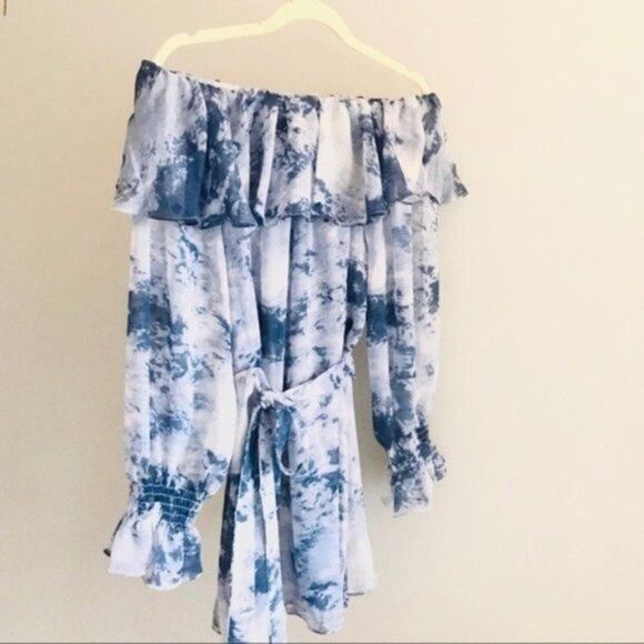 OFF Shoulder Top Hand Dip-dye Woven Top - Picture 8 of 11